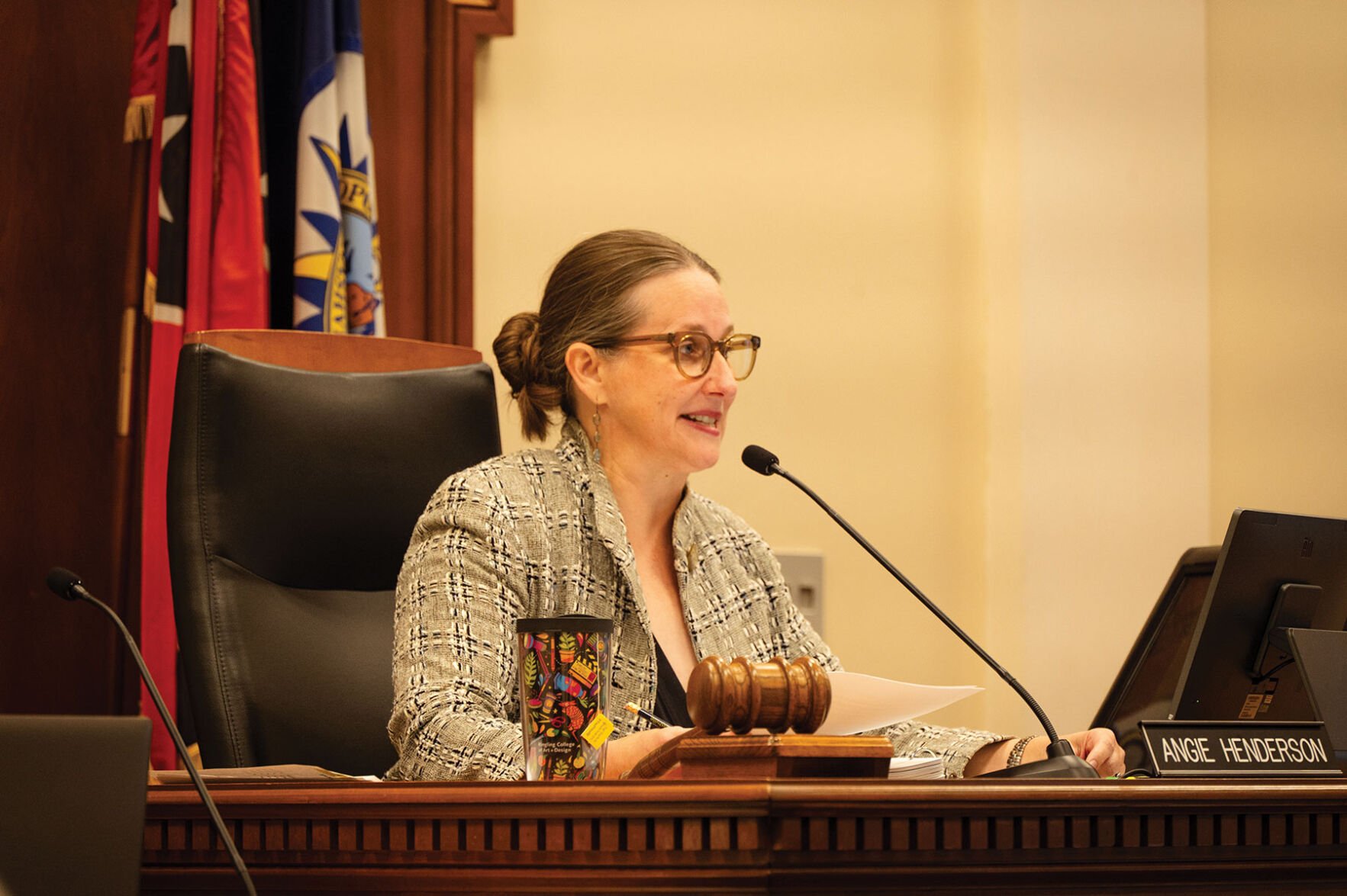 Vice Mayor Angie Henderson presiding over the Metro Council